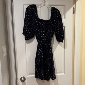 MOTHER Black and White Boho Mini Dress